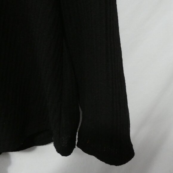 Unbranded | P2P 23 inches measured | Ribbed Black Hooded Pullover | White Stripe - Picture 9 of 15